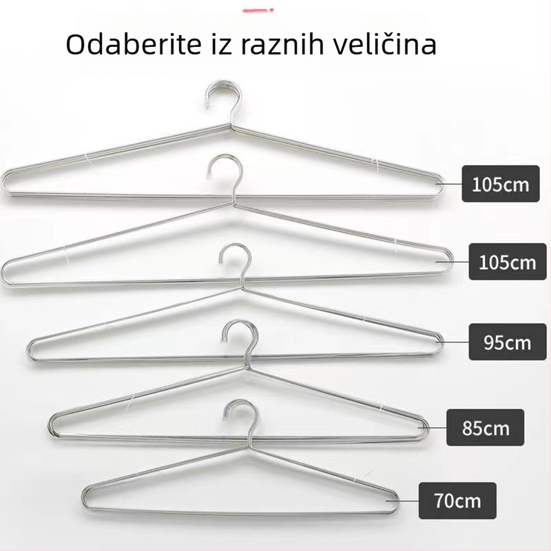 Stalak za sušenje od nehrđajućeg čelika, debeli i produžen, za unutarnji balkon, za posteljinu, jastuke i ručnike