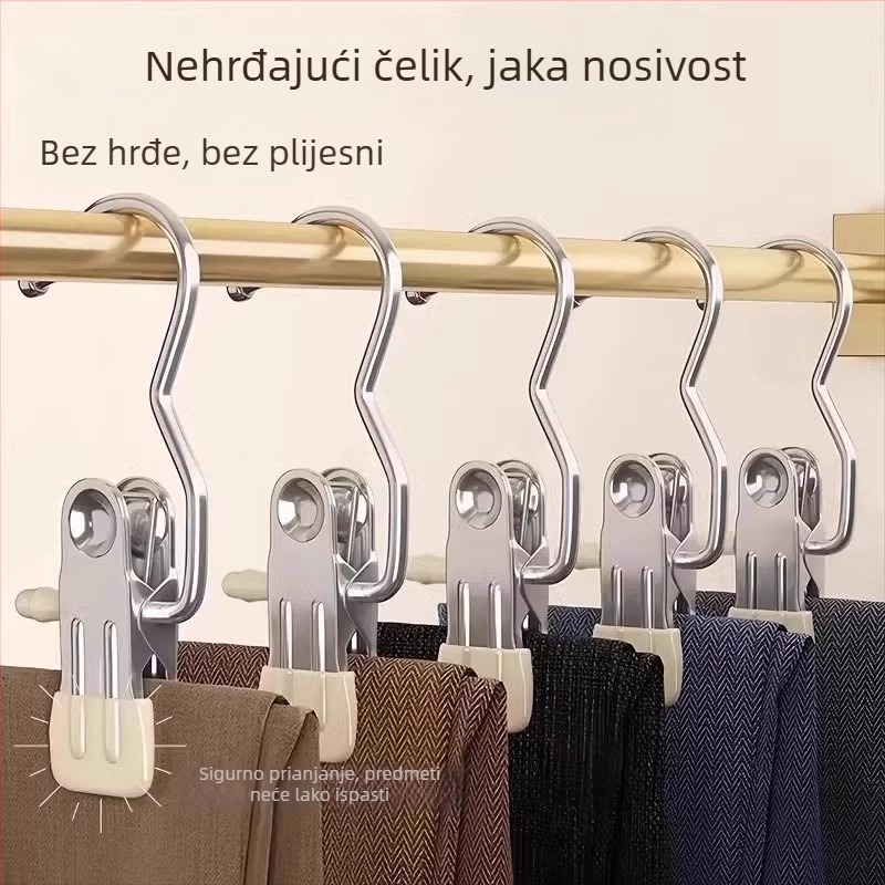Nerđajući čelični klipsovi za hlače – višenamjenska vješalica za garderobu