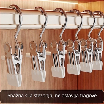 Vješalica s tri klipsa za hlače, suknje i traperice – višestruki organizator garderobe s kukama