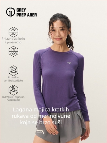 Gray Shell ženski dugi rukav Tencel majica za vanjske sportove — planinarenje, trčanje, penjanje