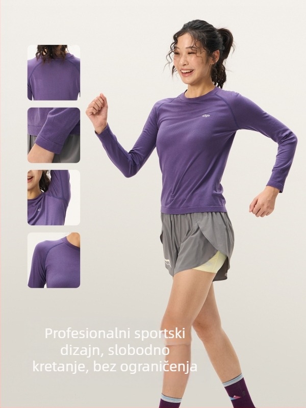Gray Shell ženski dugi rukav Tencel majica za vanjske sportove — planinarenje, trčanje, penjanje