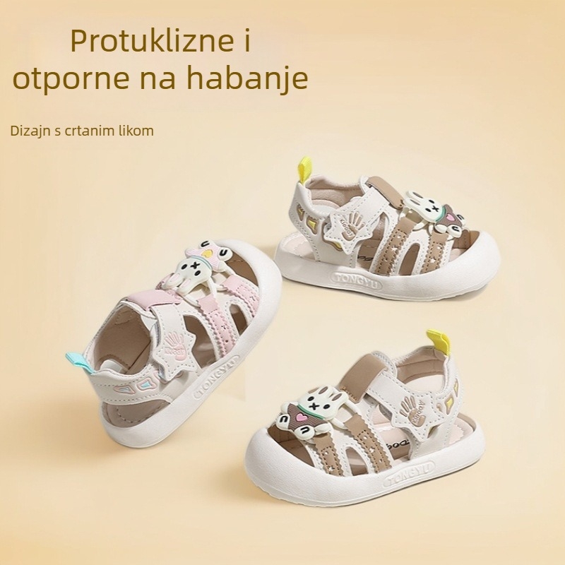 2025 ljetne sandale za bebe s mekom potplatom, crtani zeko motiv, 12-36 mjeseci