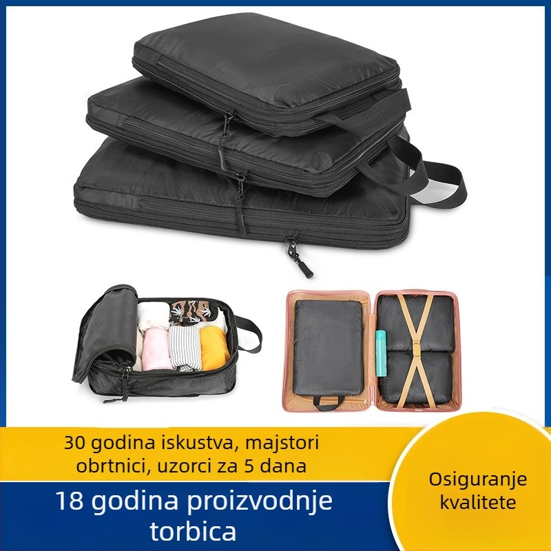 Set od 3 torbi za putovanje za pohranu odjeće, kompresibilne vreće za putovanja i kućnu upotrebu