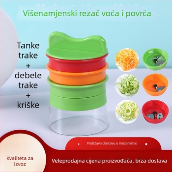 Spiralni naribavač s tri oštrice — višenamjenski okretni naribavač za voće i povrće