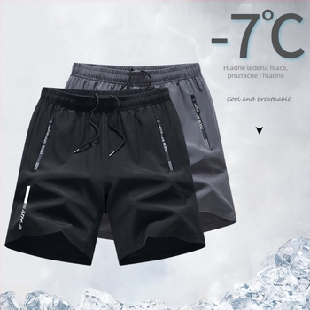 Muške Ice Silk šorceve za ljeto, prozračne, lagane, dužina do pola bedra, za fitness, plus veličine