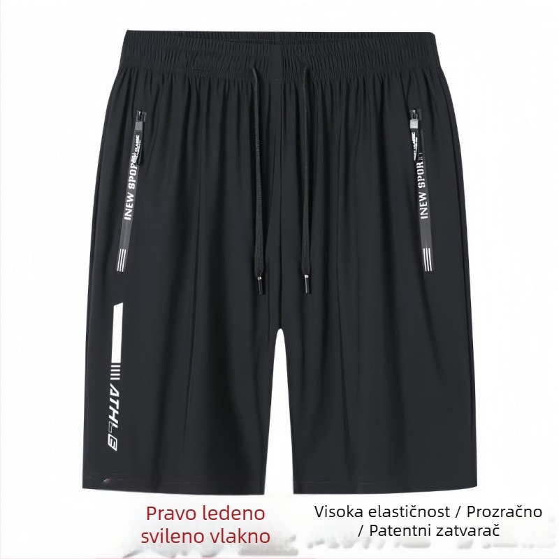 Muške Ice Silk šorceve za ljeto, prozračne, lagane, dužina do pola bedra, za fitness, plus veličine