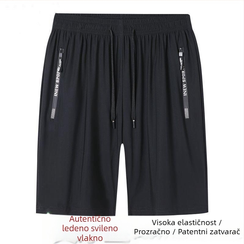 Muške Ice Silk šorceve za ljeto, prozračne, lagane, dužina do pola bedra, za fitness, plus veličine