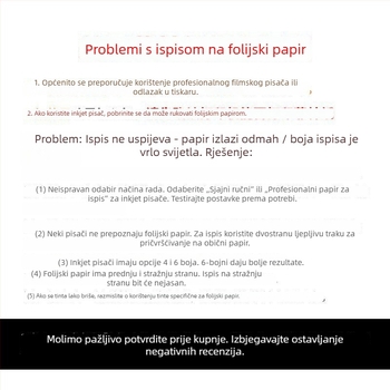A4 prozirne filmske ploče za ispis tintom i laserskim pisačem, vodootporan filmski papir, 6-inčni listovi za osvjetljenje