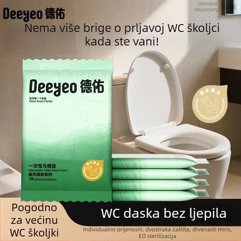 Leaf Selection Deyou jednokratno sterilizirane navlake za WC dasku, pojedinačno pakirane, deblje, potpuno pokrivene, za hotelsku upotrebu