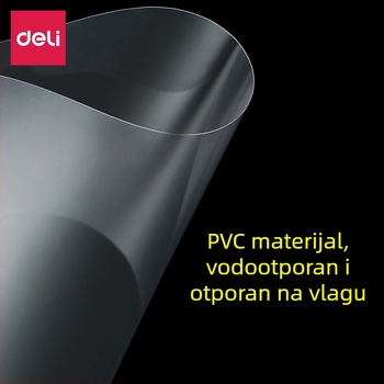 Deli 3820 Transparentna A4 perforirana naslovnica za spajanje s PVC omotom, 50 listova po setu