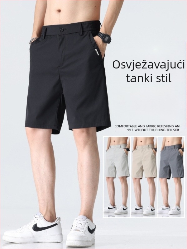 Muški ice-silk šorc do koljena, udoban kroj, prozračan, poliester