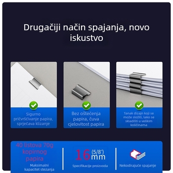 Deli 8591 spajalica srednje veličine, metalna konstrukcija, kapacitet 40 listova, blister pakiranje