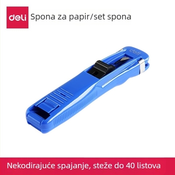 Deli 8591 spajalica srednje veličine, metalna konstrukcija, kapacitet 40 listova, blister pakiranje