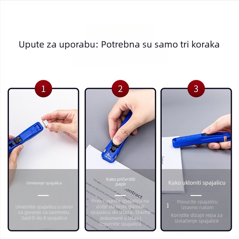 Deli 8591 spajalica srednje veličine, metalna konstrukcija, kapacitet 40 listova, blister pakiranje