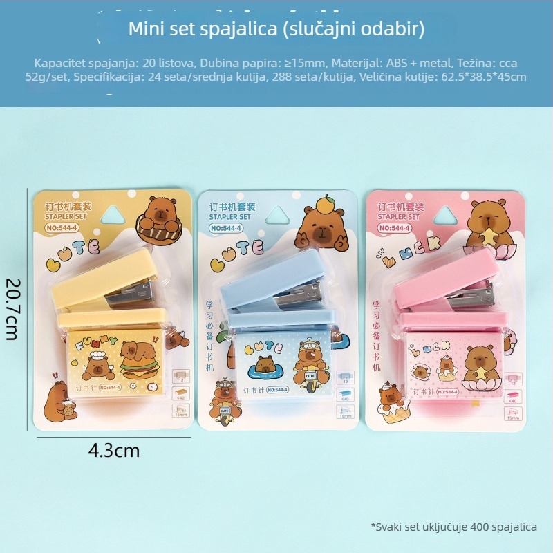 Slatka karikatura mini spajalica s kapivarom, set sa spajalicama, za školu i ured