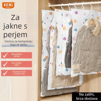 Vakuumska vreća s kukom za pohranu jakni s perju, kućni organizator, debela kompresijska vreća