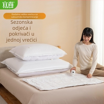Taili vakuumska kompresijska vrećica za posteljinu i odjeću, čisto bijela, bez pumpe, kućno skladištenje