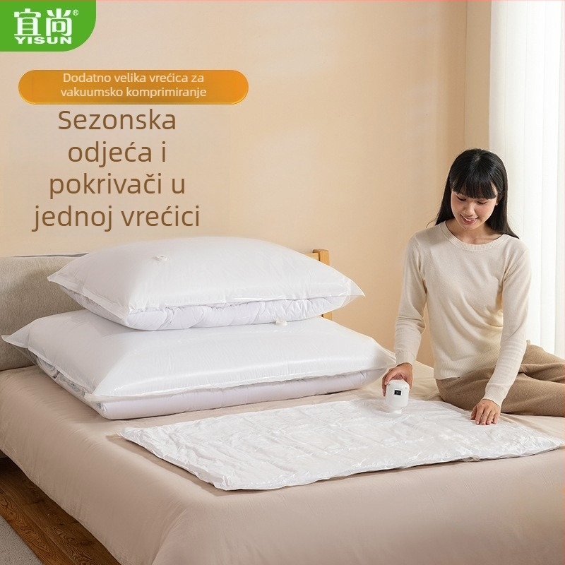 Taili vakuumska kompresijska vrećica za posteljinu i odjeću, čisto bijela, bez pumpe, kućno skladištenje