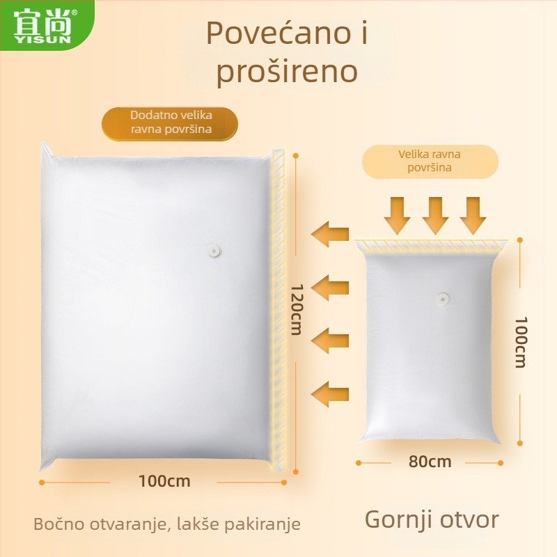 Taili vakuumska kompresijska vrećica za posteljinu i odjeću, čisto bijela, bez pumpe, kućno skladištenje