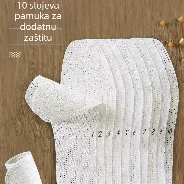 10-slojevna pamučna uloška za obuće, upija znoj, prozračna, unisex