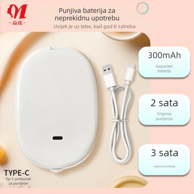 Prijenosno LED ogledalo za šminkanje, dvostrano, 3x povećanje, sklopivo, punjivo, s trobojnim osvjetljenjem.