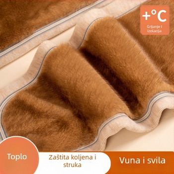 Muške termalne hlače s visokim strukom za zimu, zaštita koljena i struka, podstavljene flisom, debele i tople
