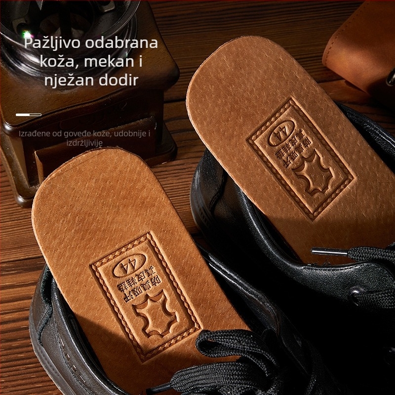 Prave kožne uloške za cipele – deodorirajuće, upijaju znoj, prozračne; za tenisice, kožne cipele, čizme; cijeli ulošak; model 1001-1; veličine 36–45; unisex