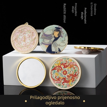 Prilagodljivo prijenosno metalno ogledalo za šminku s dizajnom inspiriranim muzejom
