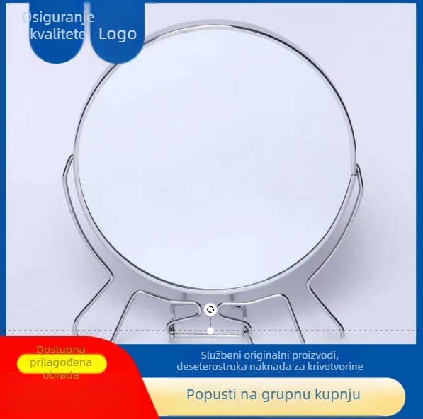 Stolni ogledalo s 360° rotacijom, dvostrano, metalni okvir