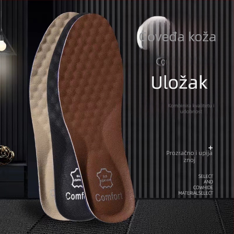 Unisex ulošci za cipele od teleće kože, prozračni, upijaju znoj, debeli, udarni jastuk, za svakodnevne obuće