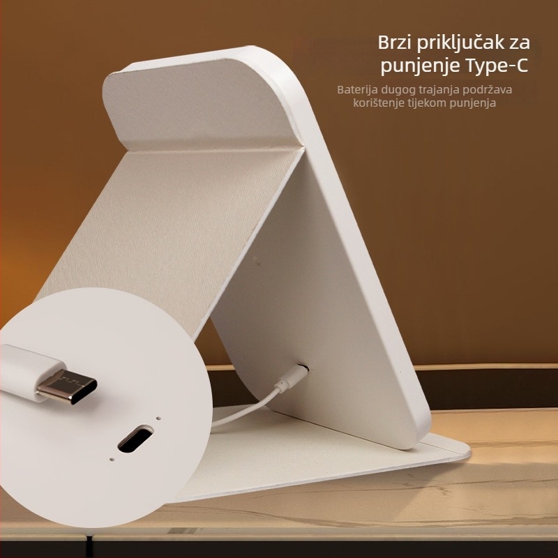 LED ogledalo za šminku, prijenosno, sklopno stolno ogledalo za dom ili studentski dom