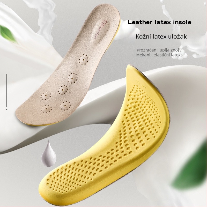 Deblje uloške od prave kože s lateksom, za dugotrajno stajanje, upijaju znoj i ublažavaju udarce, za kožne cipele, unisex