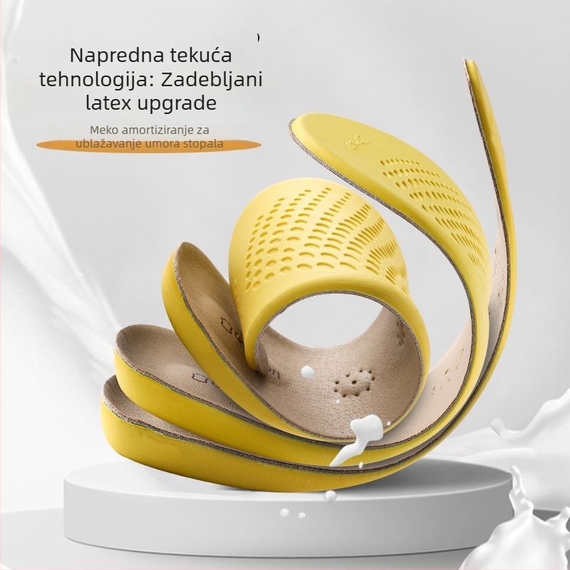 Deblje uloške od prave kože s lateksom, za dugotrajno stajanje, upijaju znoj i ublažavaju udarce, za kožne cipele, unisex