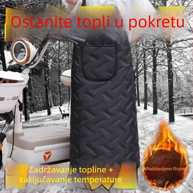 Vjetrozaštitna deka za električna vozila s pokrovom za stražnje sjedište, grijanje za koljena i noge, vjetroza zaštitna suknja i debeli pregača