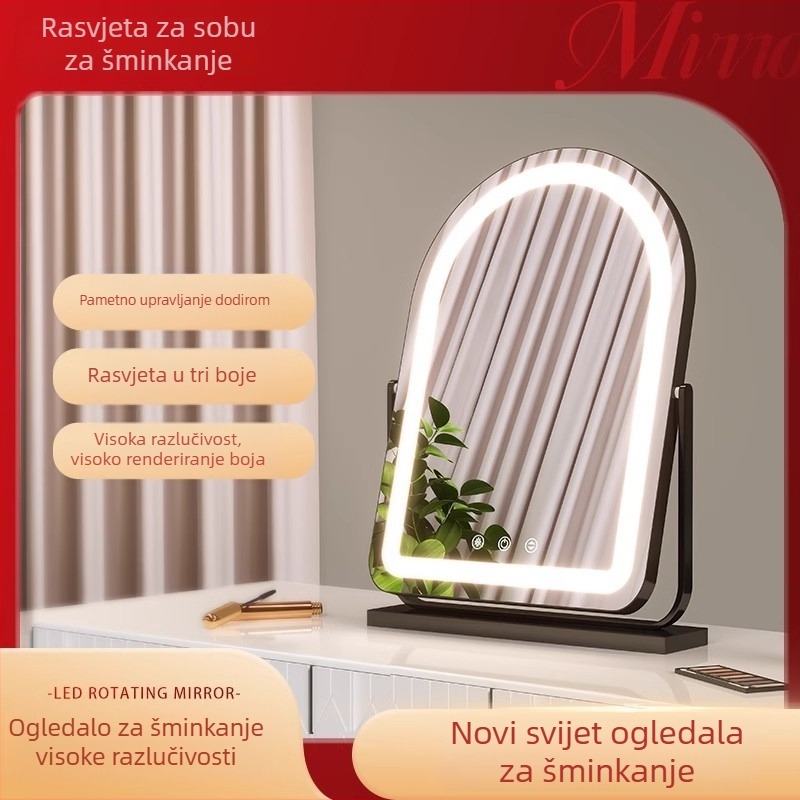 2024 Stolno LED Ogledalo za šminkanje sa svjetlom, za sobu djevojčica i glavnu spavaću sobu