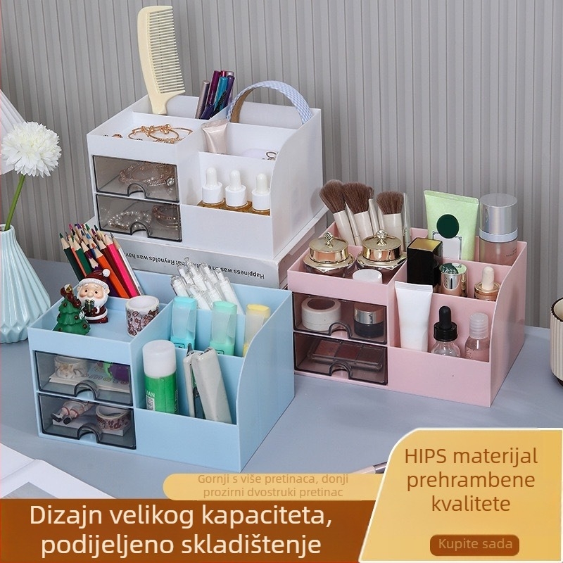 Stolni organizator kozmetike sa ogledalom i organizator ruževa