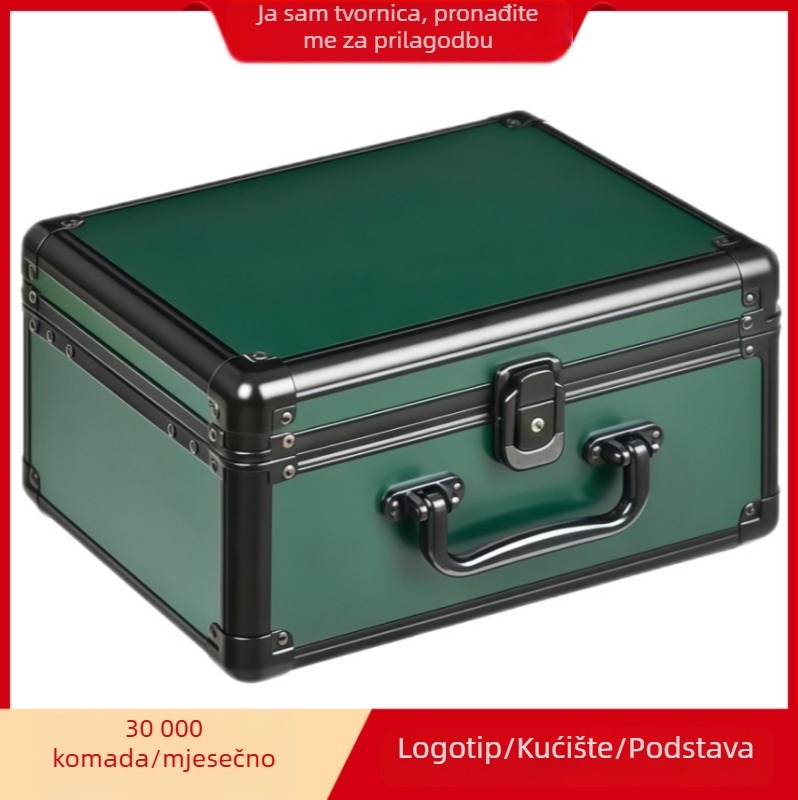 Kozmetička kutija s LED ogledalom, prijenosna kutija za šminku za putovanja velike kapacitete, vodootporan tvrdi kufer