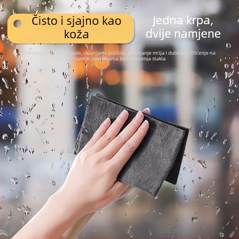 Čarobna krpa za čišćenje stakla, dvostruka krpa za prozore i ogledala, za kućnu upotrebu, bez tragova i vodnih mrlja