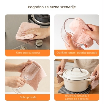 Velike i debele kuhinjske krpe za čišćenje posuđa i tava, ultra-fine vlakna, set od 6 komada