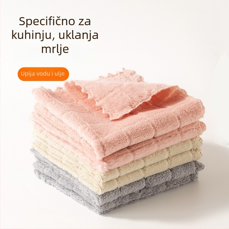 Velike i debele kuhinjske krpe za čišćenje posuđa i tava, ultra-fine vlakna, set od 6 komada