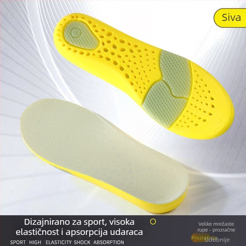 PU sportske uloške s punim jastučićem za ublažavanje udara, anti-miris, upijanje znoja, prozračne, udobne, debeli košarkaški ulošci s mekanim dnom za dugo stajanje