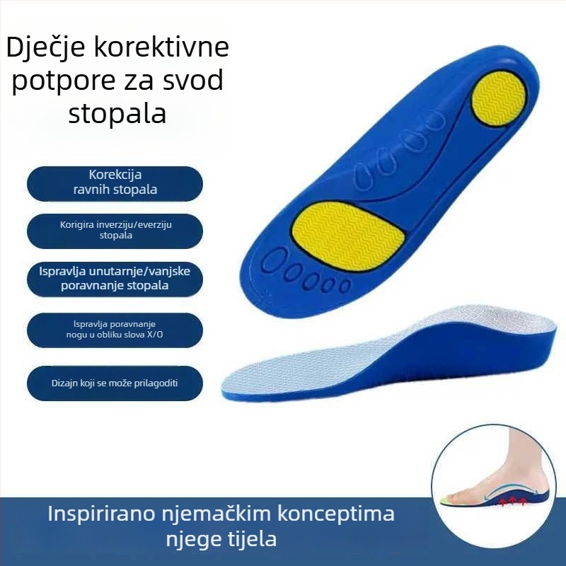 Dječje ortopedske uloške s potporom luka, apsorpcijom udara i korekcijom ploskog stopala