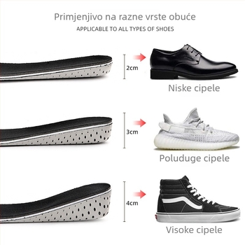 Podizač visine – nevidljive unutarnje uložke, toplo, punog duljine, za muškarce i žene, 2–4 cm, za tenisice i casual obuću