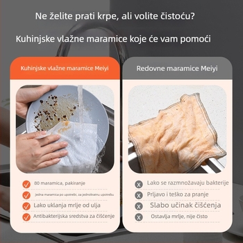 Meiliya kuhinjske vlažne maramice: snažno uklanjanje masnoće i mrlja, jednokratne, veliko pakiranje.