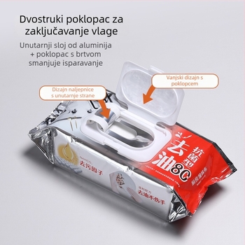 Meiliya kuhinjske vlažne maramice: snažno uklanjanje masnoće i mrlja, jednokratne, veliko pakiranje.