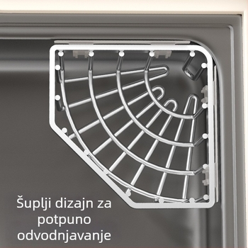 Prilagođeni zidni stalak za kuhinju s držačem za spužvu, spužvom za čišćenje i odvodnim stalkom od nehrđajućeg čelika