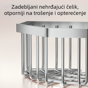 Prilagođeni zidni stalak za kuhinju s držačem za spužvu, spužvom za čišćenje i odvodnim stalkom od nehrđajućeg čelika