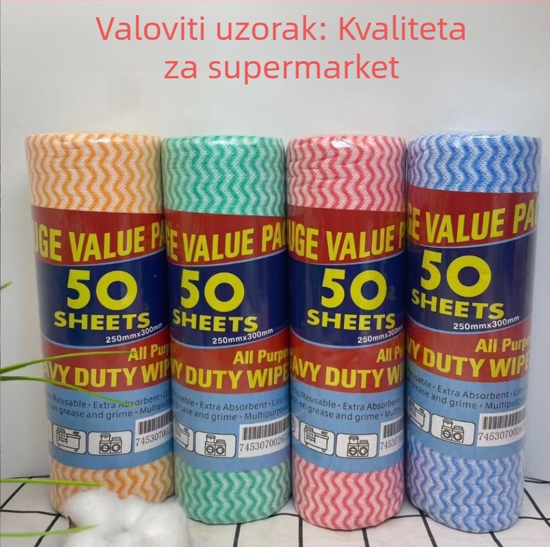 Jednokratna krpa za pranje posuđa s uzorkom vodnih valova, povećana i debela valovita tkanina od netkanog materijala, velika rola