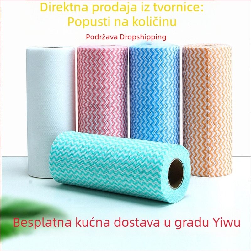 Jednokratna krpa za pranje posuđa s uzorkom vodnih valova, povećana i debela valovita tkanina od netkanog materijala, velika rola