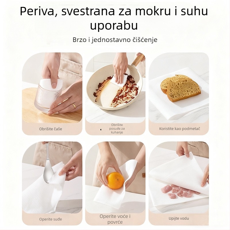 Ecosoft Jednokratne kuhinjske papirnate krpe za pranje posuđa, krpa za ribanje, mokro i suho čišćenje